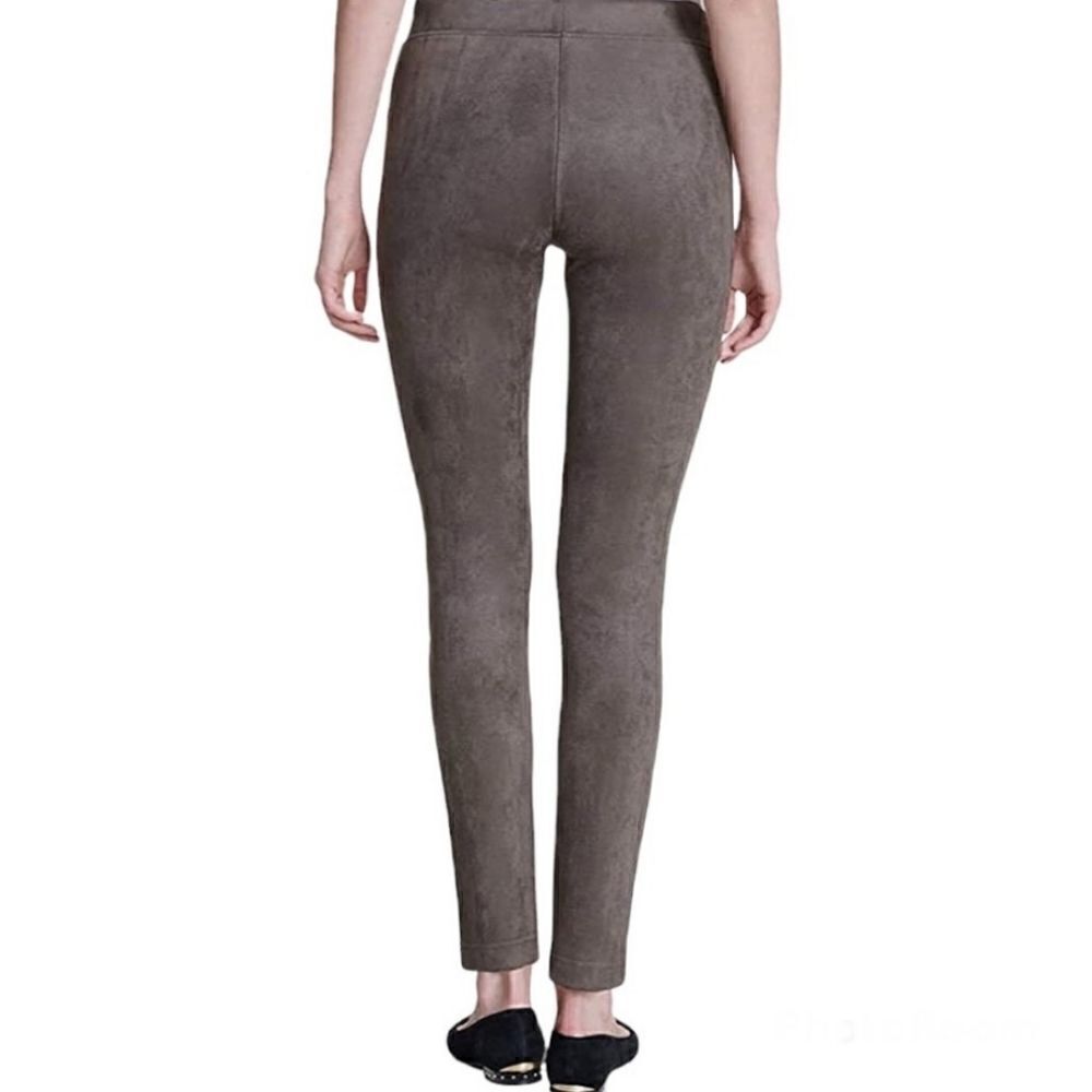 andrew Marc | NWOT Super Soft Stretch Vegan Suede Skinny Pants in Taupe Brown - Picture 2 of 7